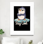 Stay Cool Funny Penguin by Tobias Fonseca on GIANT ART - blue digital painting