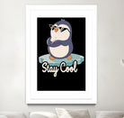 Stay Cool Funny Penguin by Tobias Fonseca on GIANT ART - blue digital painting