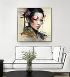 Powerful Warrior Geisha #1 by Isabel Cerdá Muñoz on GIANT ART - brown digital painting