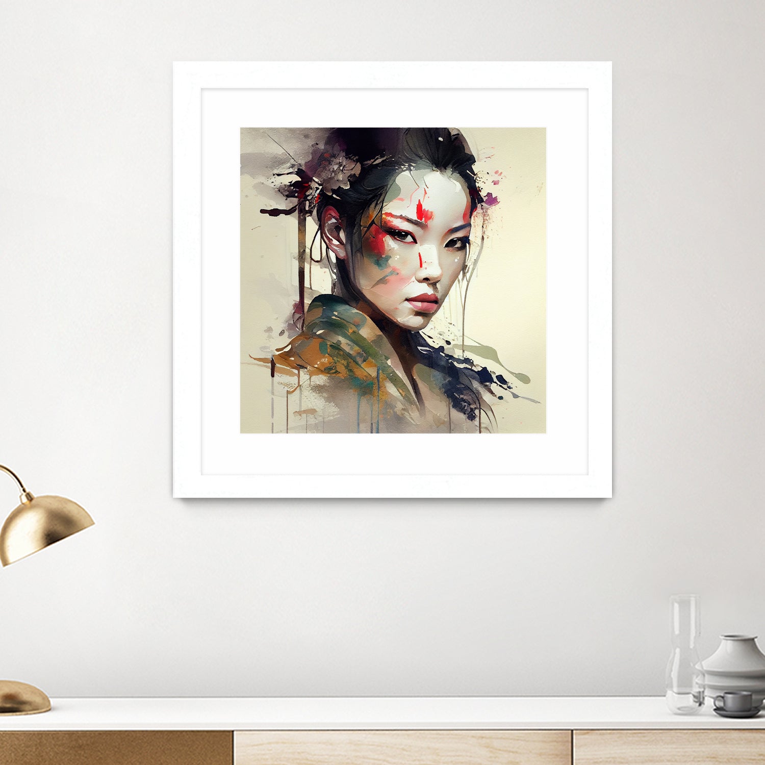 Powerful Warrior Geisha #1 by Isabel Cerdá Muñoz on GIANT ART - brown digital painting