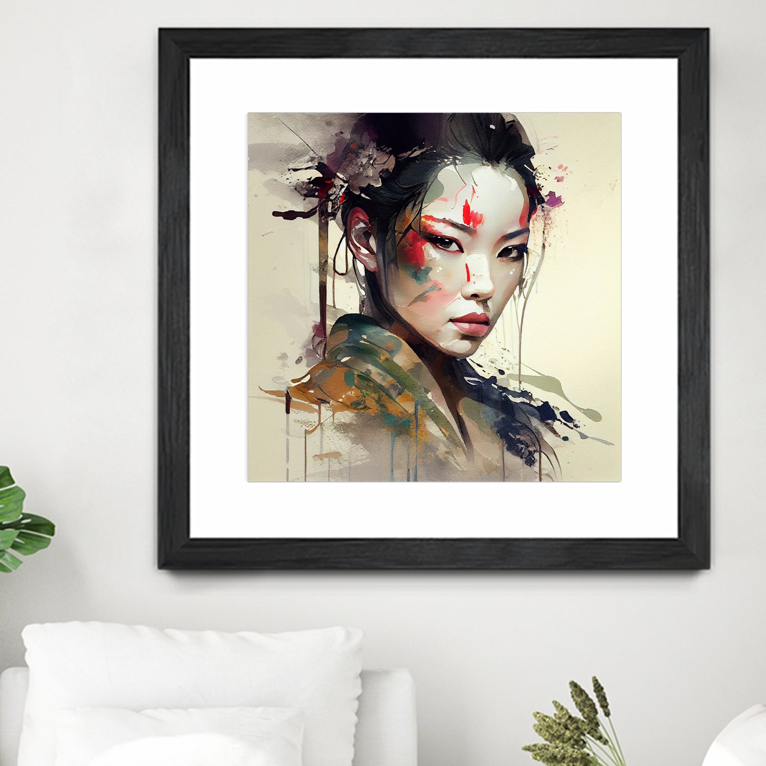 Powerful Warrior Geisha #1 by Isabel Cerdá Muñoz on GIANT ART - brown digital painting