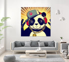 Panda Bear I Am a DJ 14 by OTIS PORRITT on GIANT ART - black digital painting