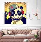 Panda Bear I Am a DJ 14 by OTIS PORRITT on GIANT ART - black digital painting