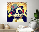 Panda Bear I Am a DJ 14 by OTIS PORRITT on GIANT ART - black digital painting