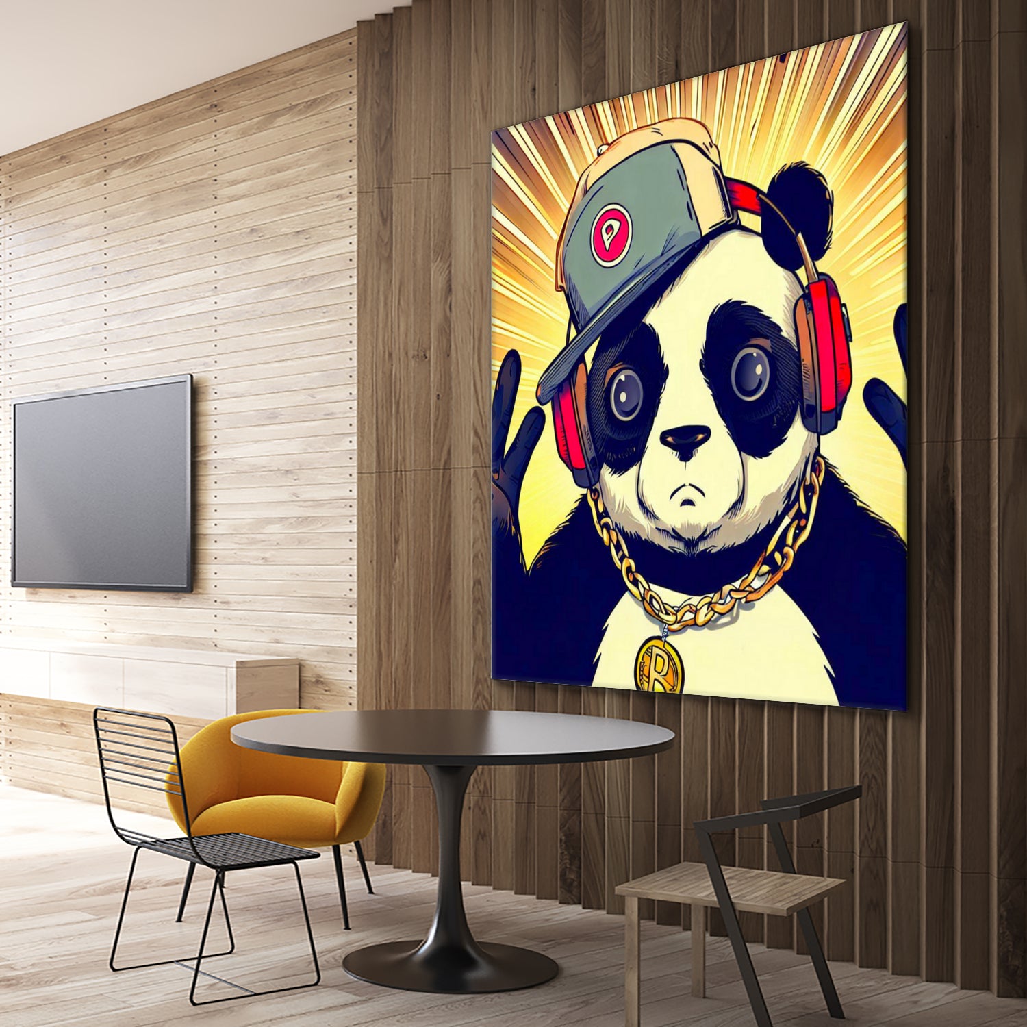 Panda Bear I Am a DJ 14 by OTIS PORRITT on GIANT ART - black digital painting