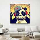 Panda Bear I Am a DJ 14 by OTIS PORRITT on GIANT ART - black digital painting