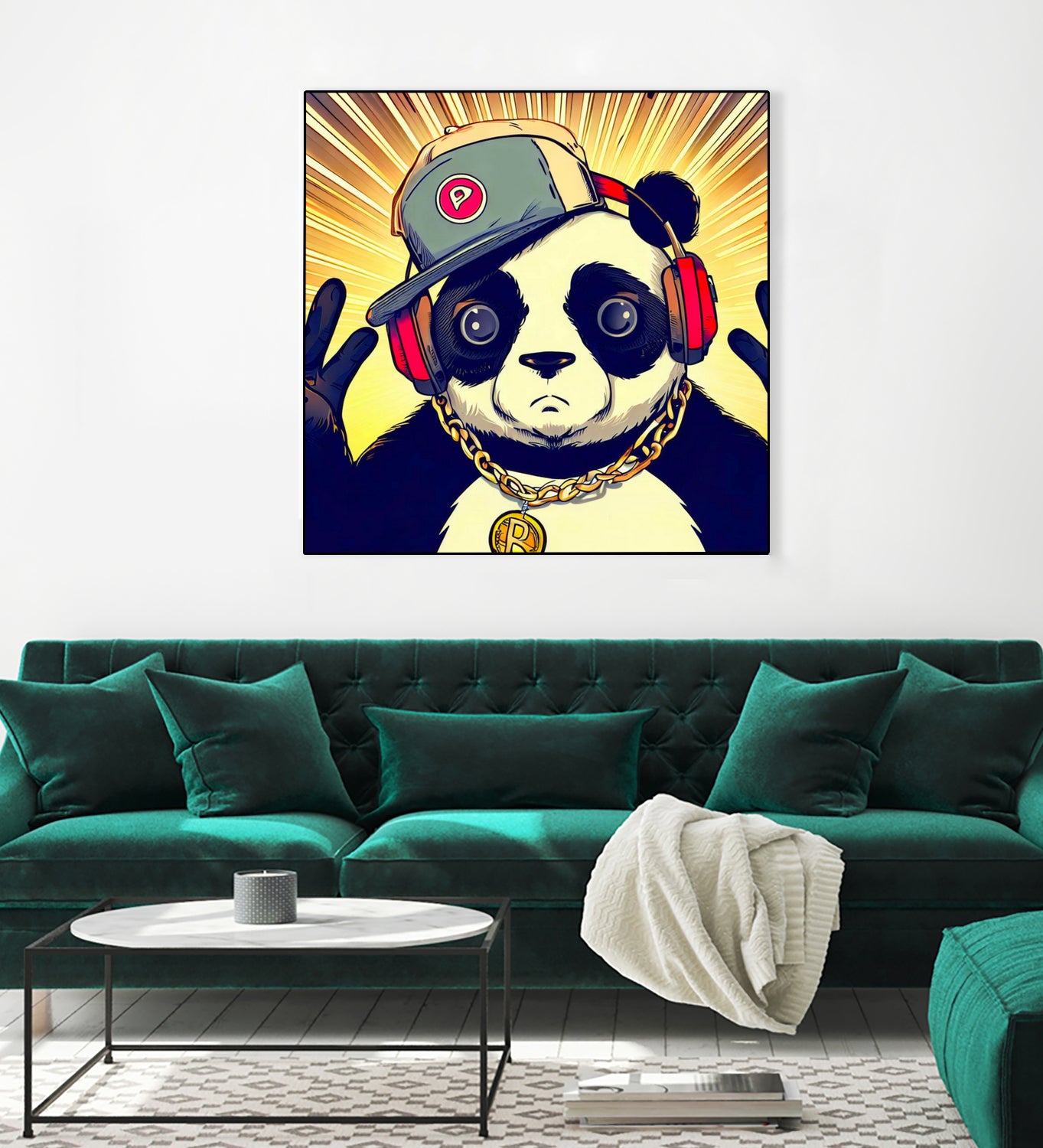 Panda Bear I Am a DJ 14 by OTIS PORRITT on GIANT ART - black digital painting