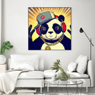 Panda Bear I Am a DJ 14 by OTIS PORRITT on GIANT ART - black digital painting