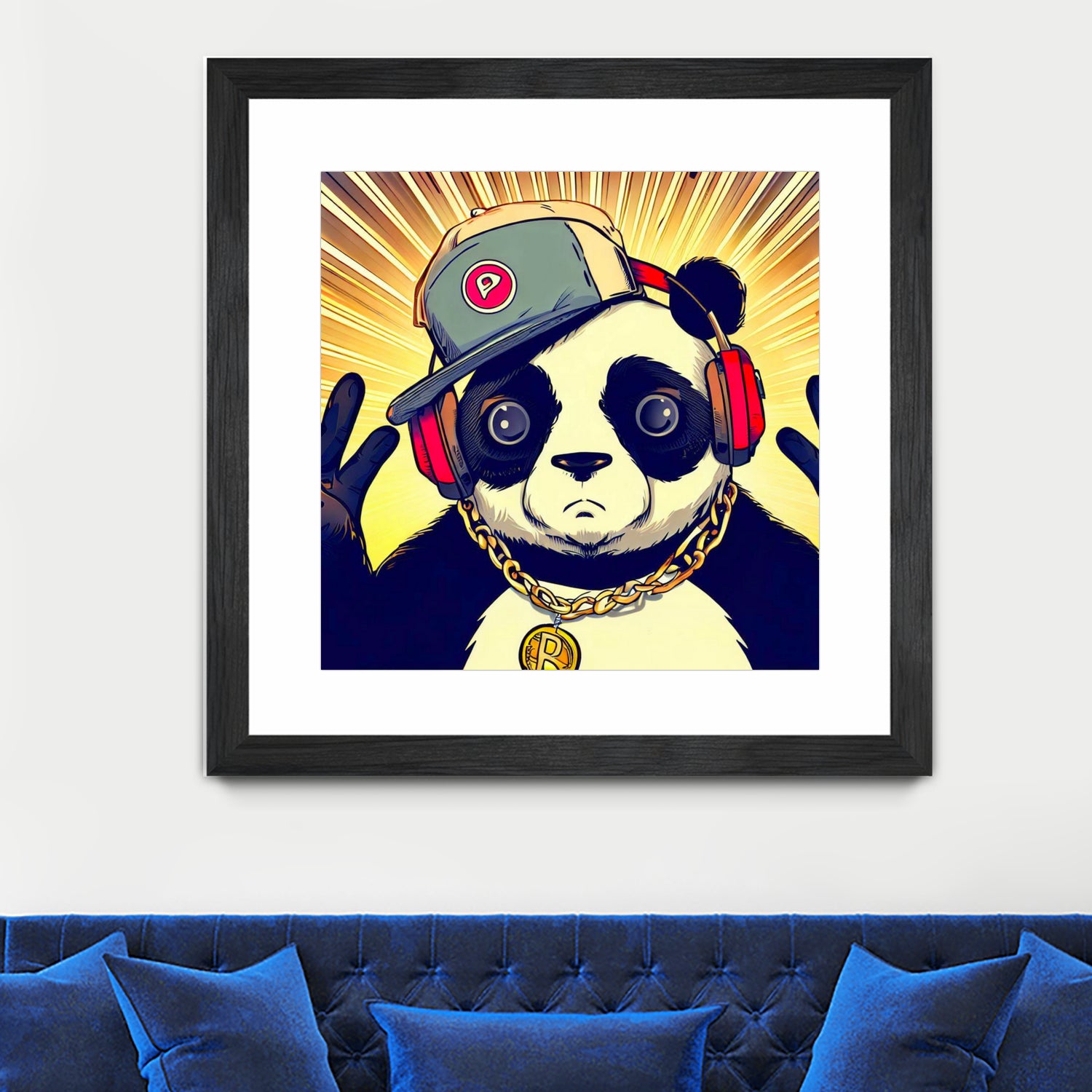 Panda Bear I Am a DJ 14 by OTIS PORRITT on GIANT ART - black digital painting