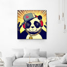 Panda Bear I Am a DJ 14 by OTIS PORRITT on GIANT ART - black digital painting