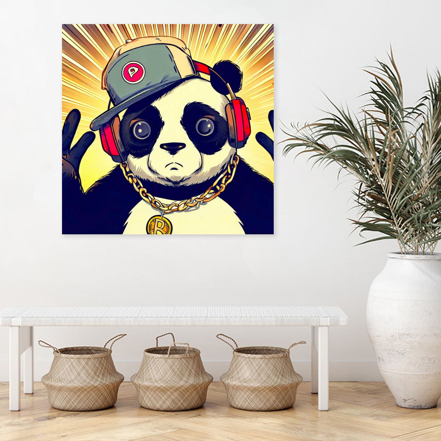 Panda Bear I Am a DJ 14 by OTIS PORRITT on GIANT ART - black digital painting