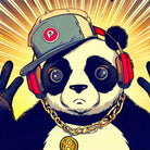 Panda Bear I Am a DJ 14 by OTIS PORRITT on GIANT ART - black digital painting