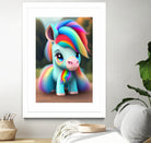 Cute baby pony with rainbow colors fantasy art colorful by ALMA Studio on GIANT ART - orange digital painting