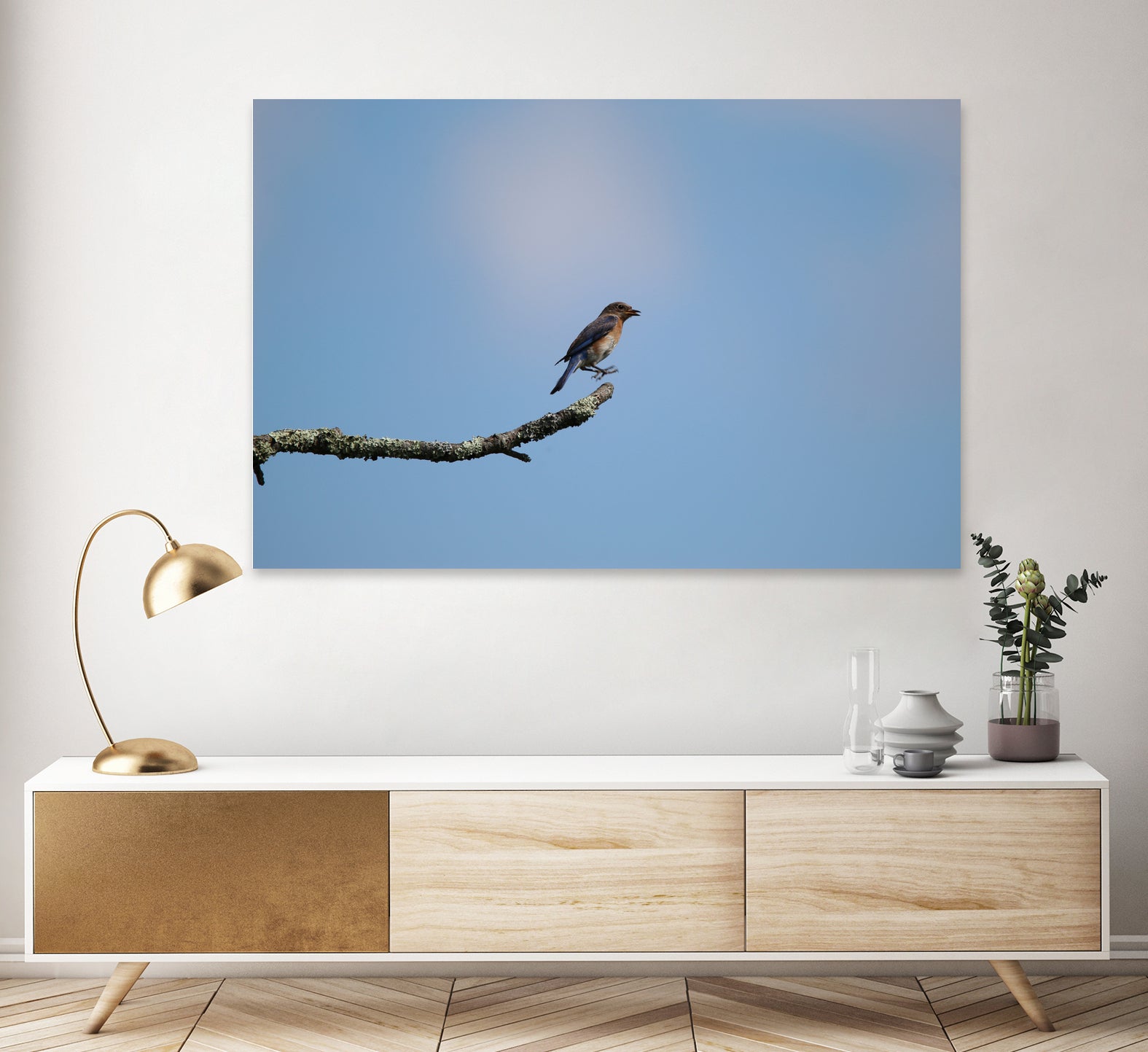 Happy Hoppy Bird by Chris Jackson on GIANT ART - brown mixed media
