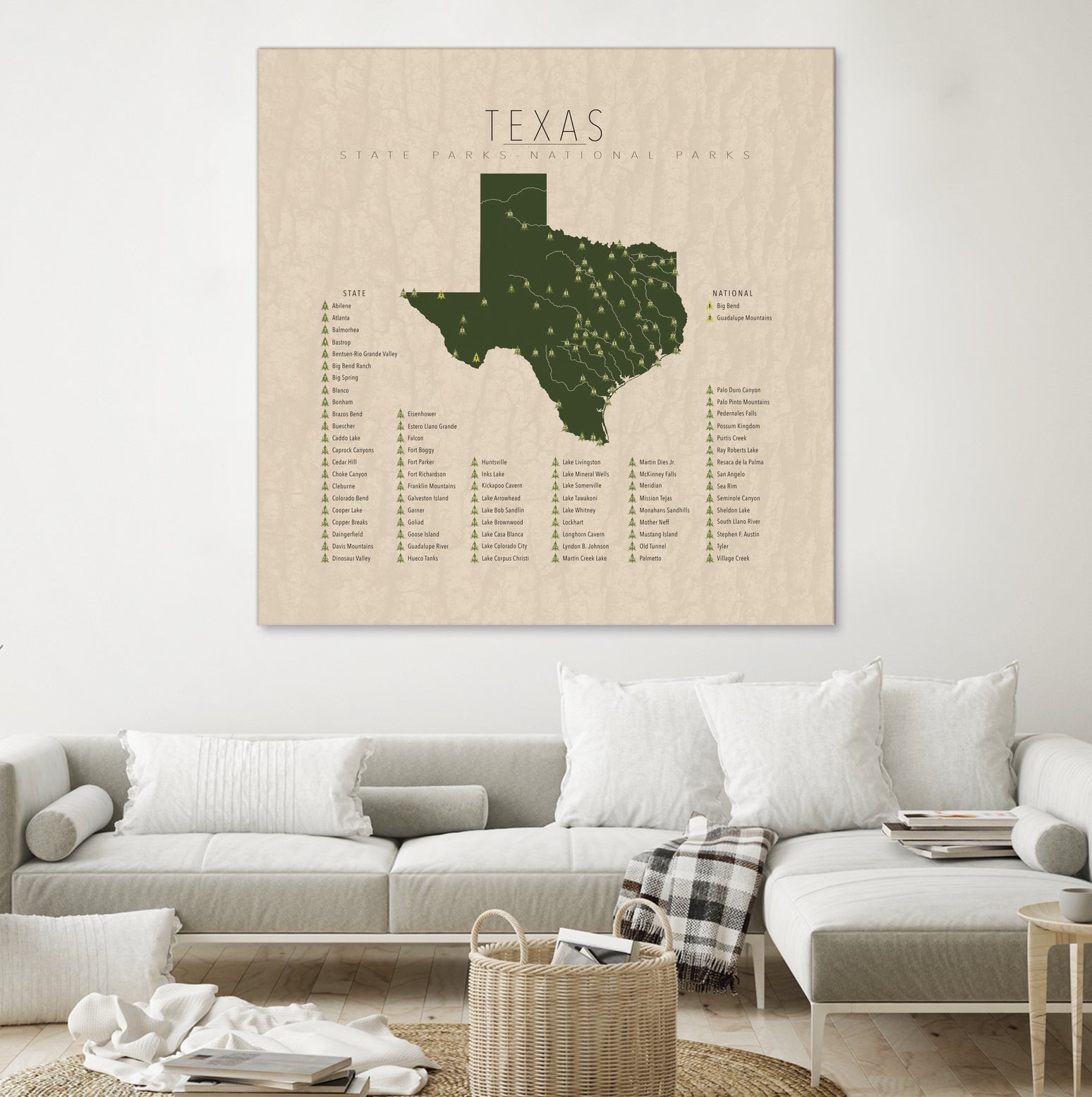 Texas Parks by Finlay McNevin on GIANT ART - green typography