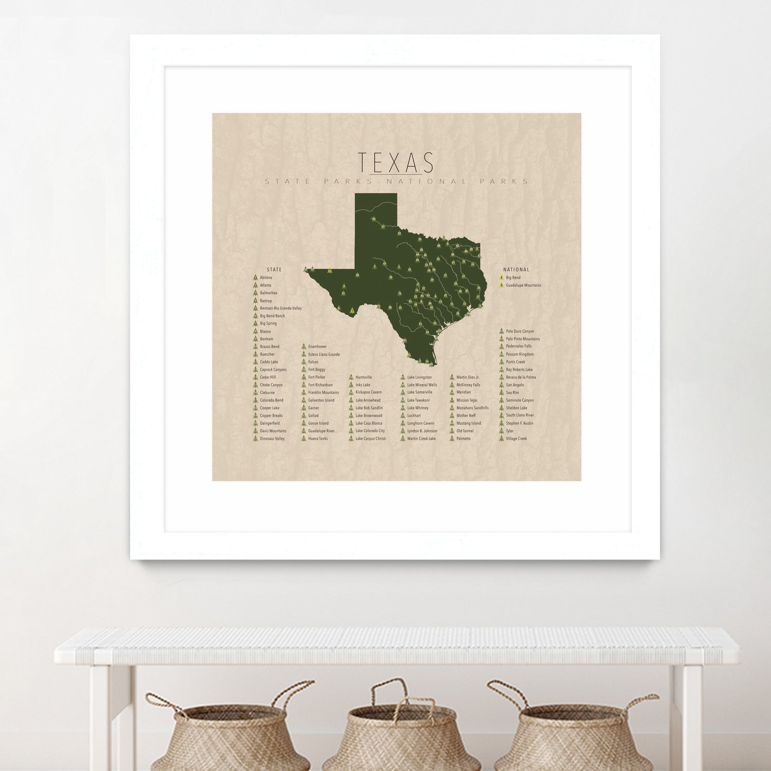 Texas Parks by Finlay McNevin on GIANT ART - green typography