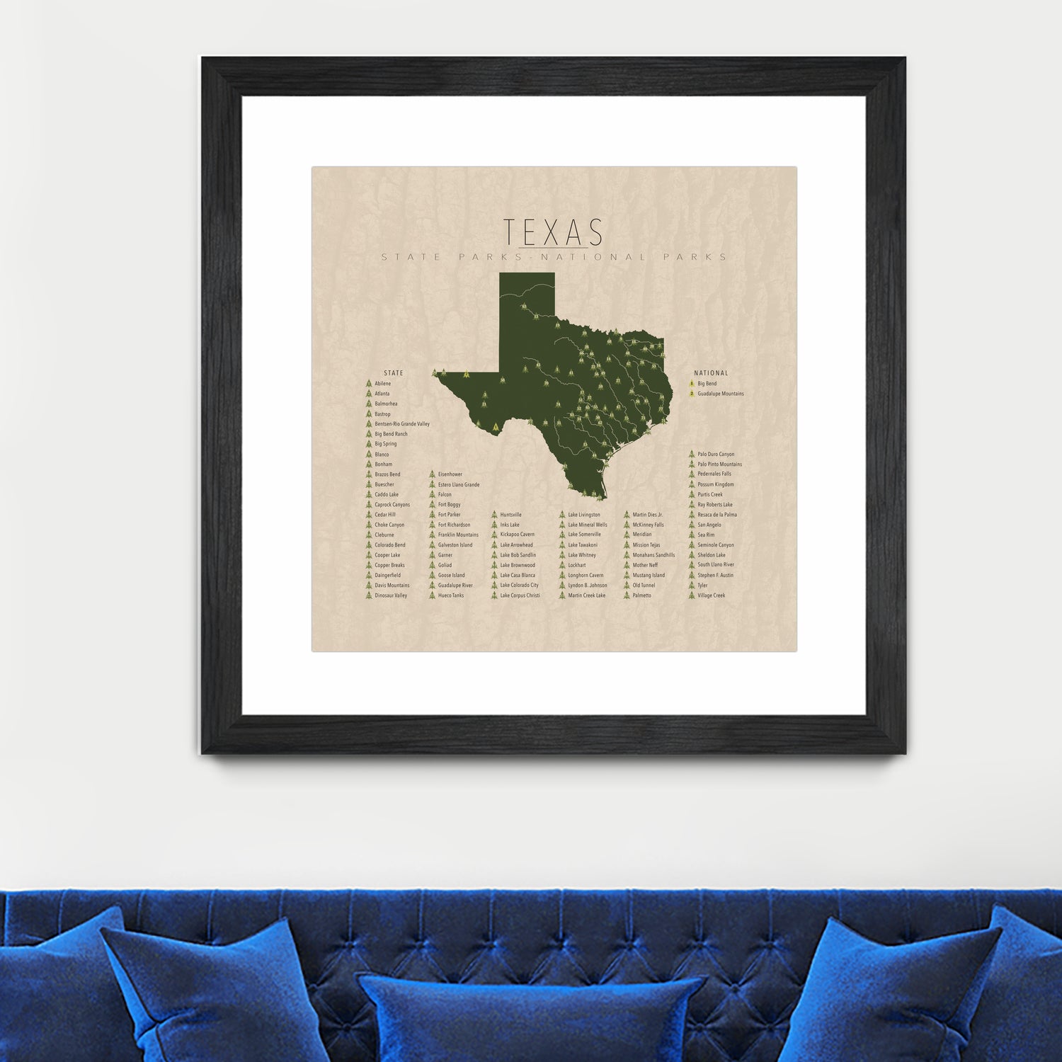 Texas Parks by Finlay McNevin on GIANT ART - green typography