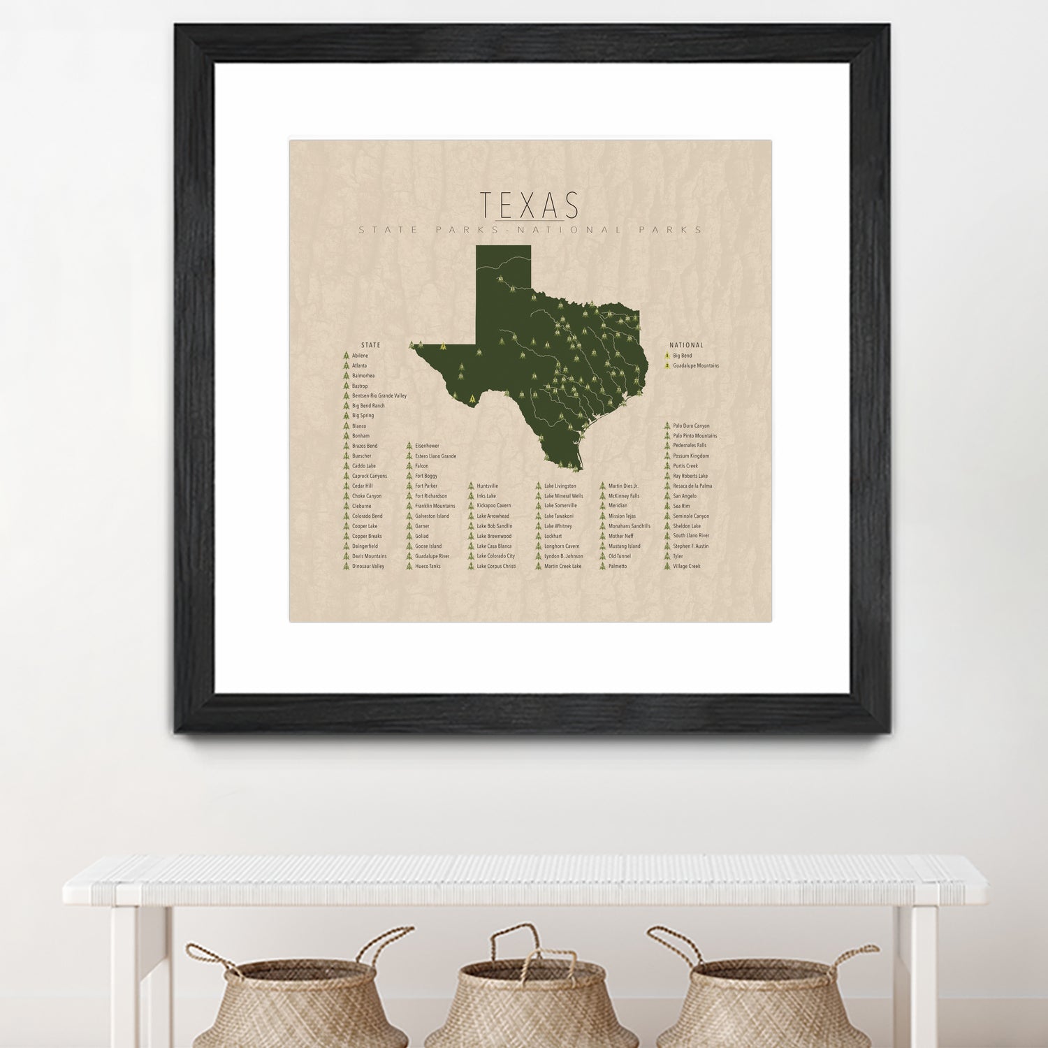 Texas Parks by Finlay McNevin on GIANT ART - green typography