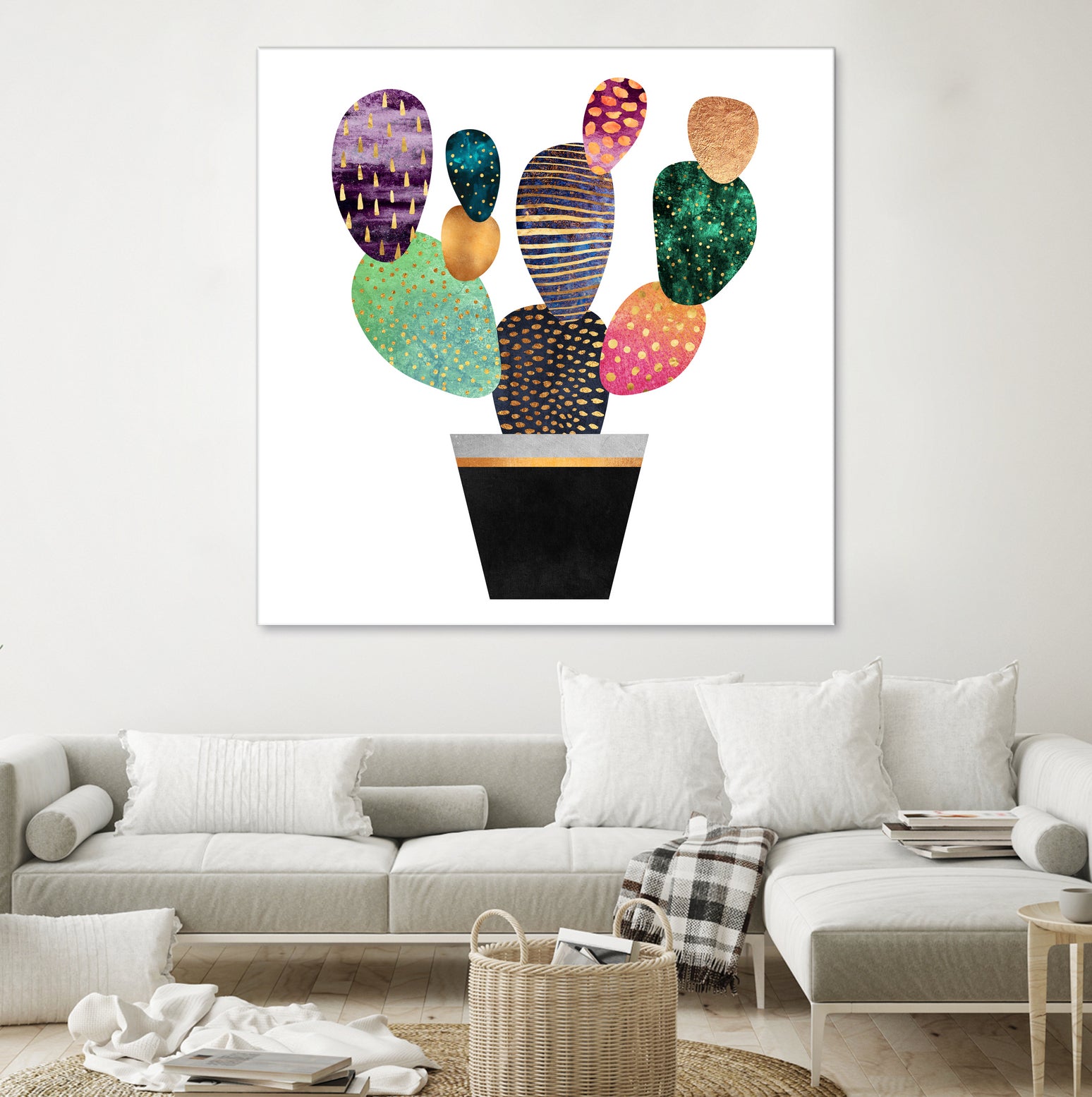 Pretty Cactus by Elisabeth Fredriksson on GIANT ART - blue mixed media