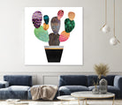 Pretty Cactus by Elisabeth Fredriksson on GIANT ART - blue mixed media