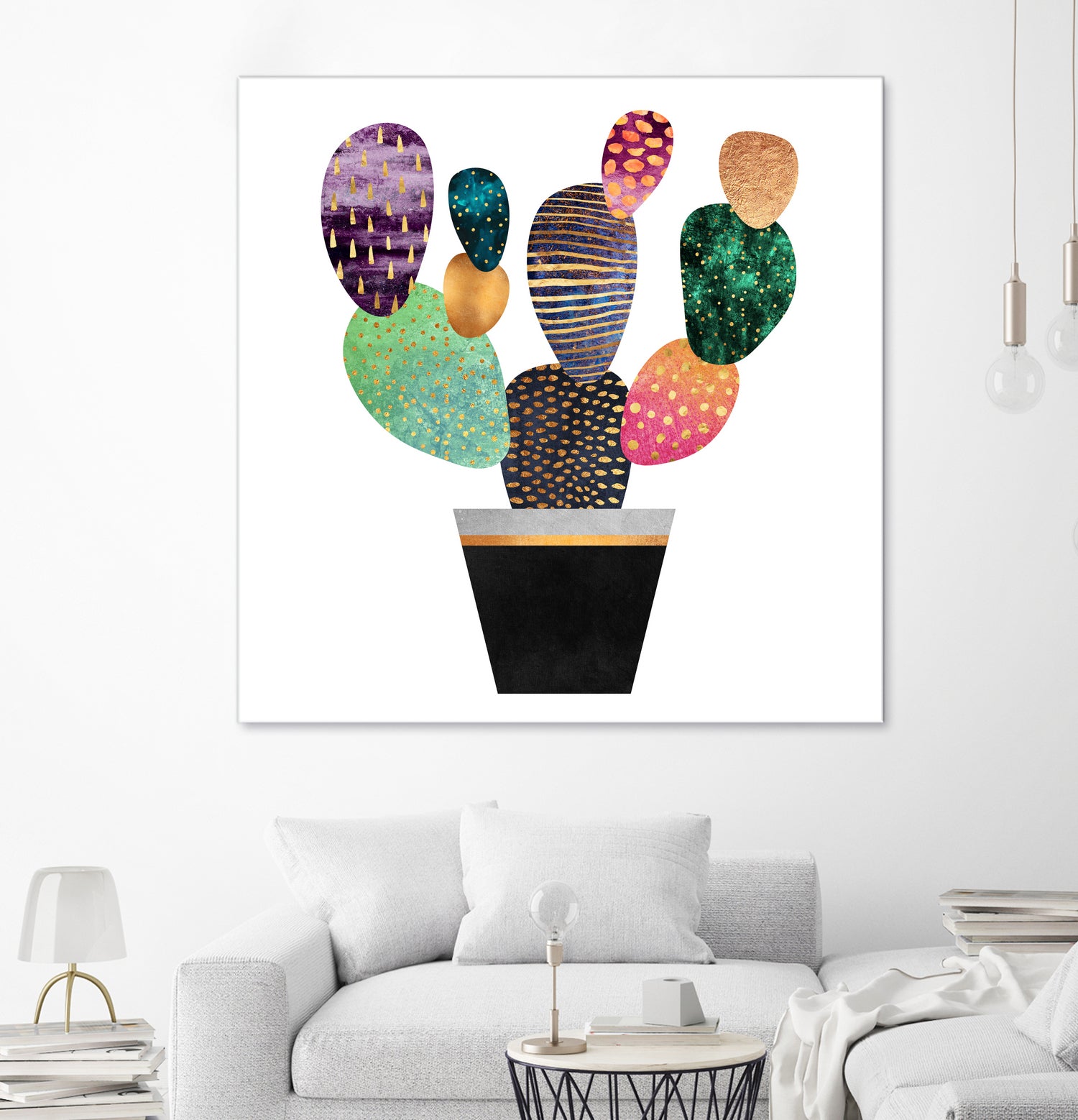 Pretty Cactus by Elisabeth Fredriksson on GIANT ART - blue mixed media