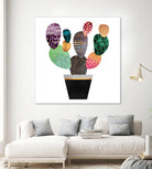 Pretty Cactus by Elisabeth Fredriksson on GIANT ART - blue mixed media