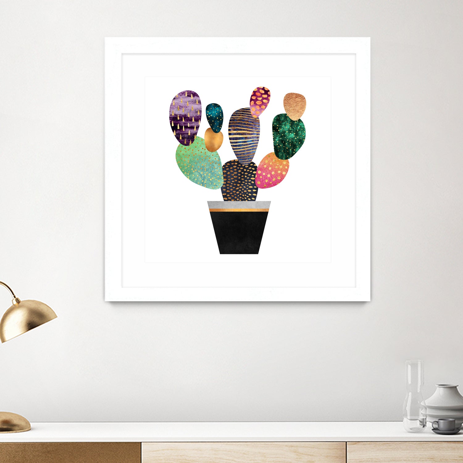 Pretty Cactus by Elisabeth Fredriksson on GIANT ART - blue mixed media