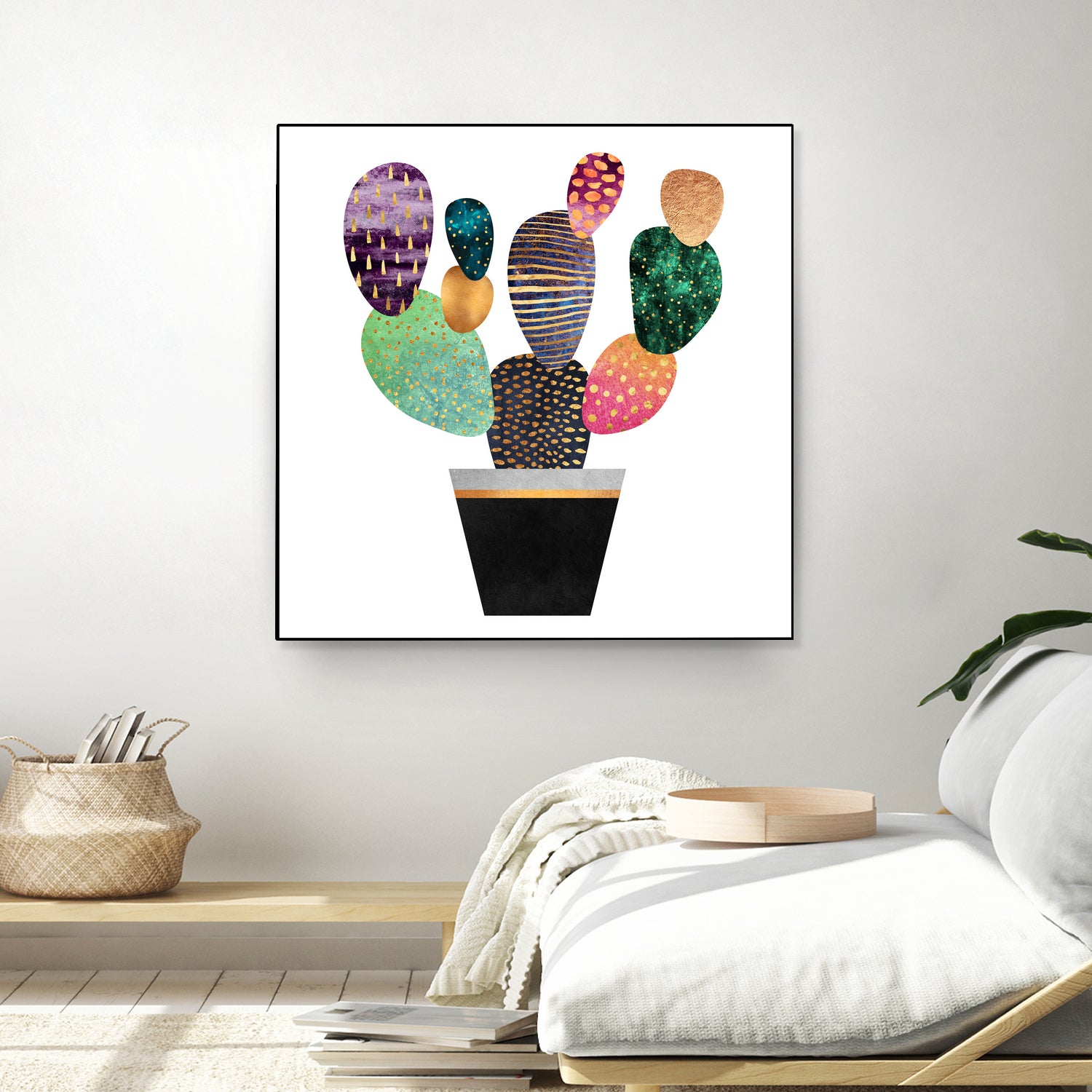 Pretty Cactus by Elisabeth Fredriksson on GIANT ART - blue mixed media