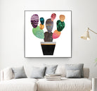 Pretty Cactus by Elisabeth Fredriksson on GIANT ART - blue mixed media