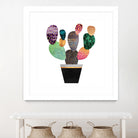 Pretty Cactus by Elisabeth Fredriksson on GIANT ART - blue mixed media