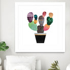 Pretty Cactus by Elisabeth Fredriksson on GIANT ART - blue mixed media