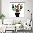 Pretty Cactus by Elisabeth Fredriksson on GIANT ART - blue mixed media