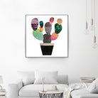 Pretty Cactus by Elisabeth Fredriksson on GIANT ART - blue mixed media