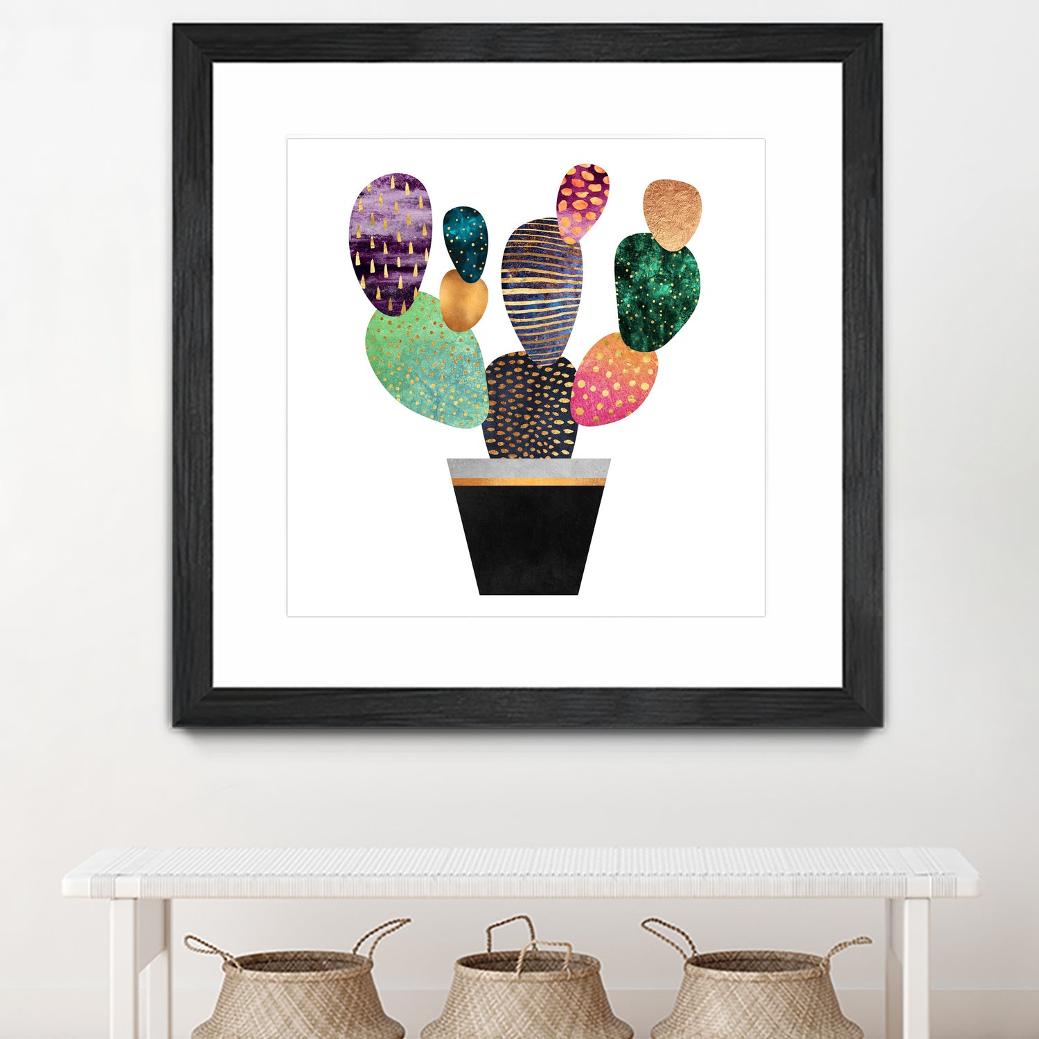 Pretty Cactus by Elisabeth Fredriksson on GIANT ART - blue mixed media