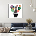 Pretty Cactus by Elisabeth Fredriksson on GIANT ART - blue mixed media