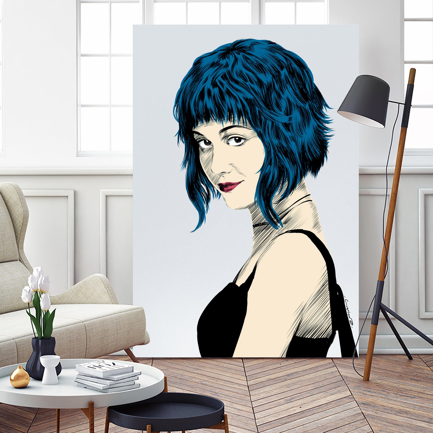 Ramona Flowers by Paola Morpheus on GIANT ART - blue digital painting