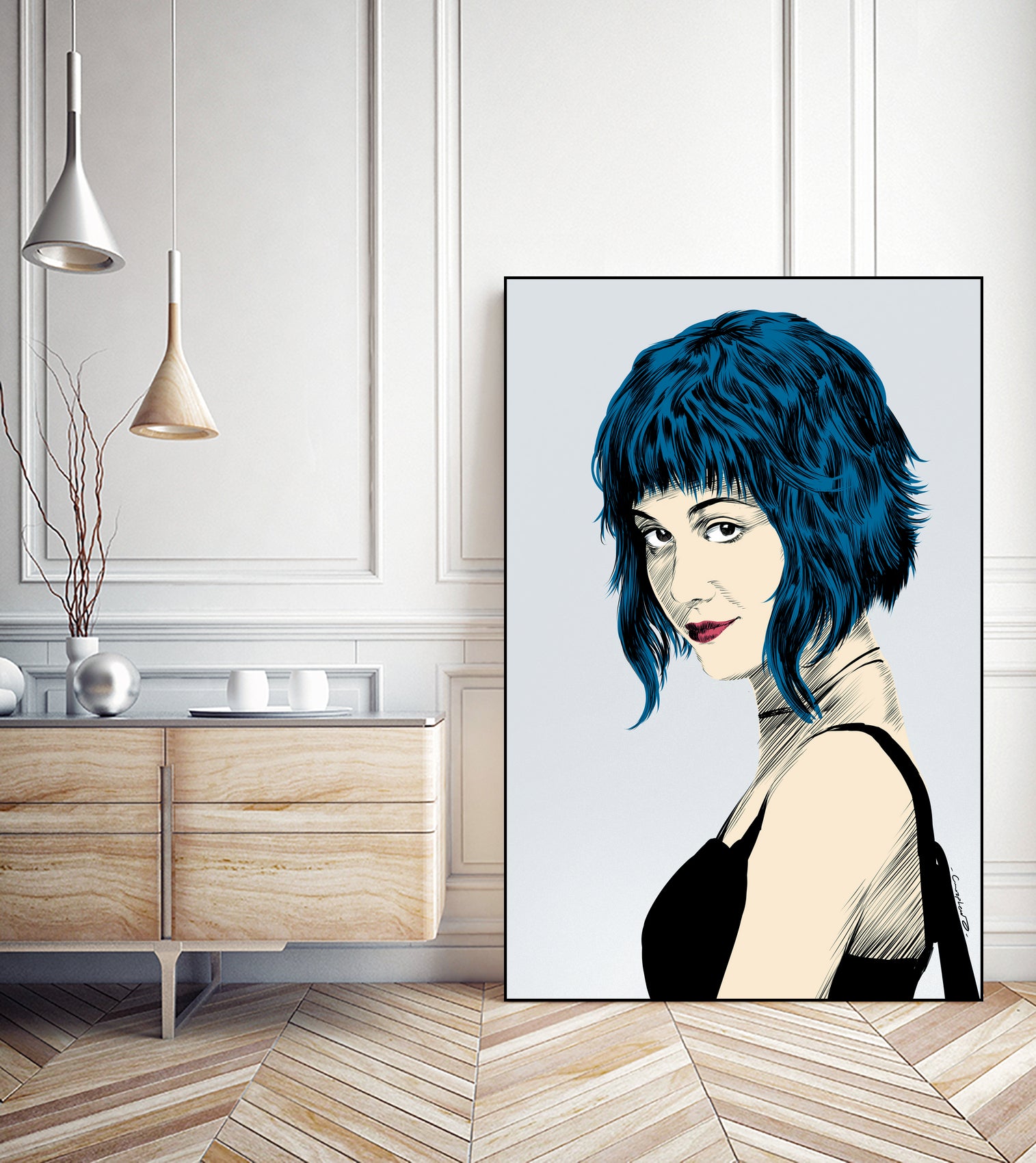 Ramona Flowers by Paola Morpheus on GIANT ART - blue digital painting