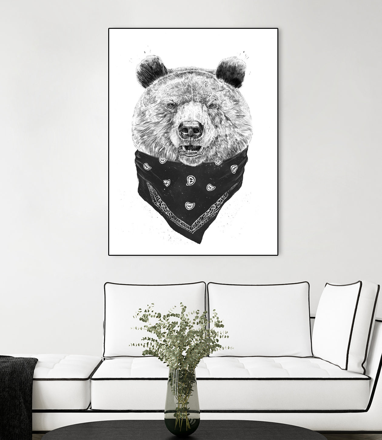 Wild bear by Solti Balázs on GIANT ART - white digital drawing