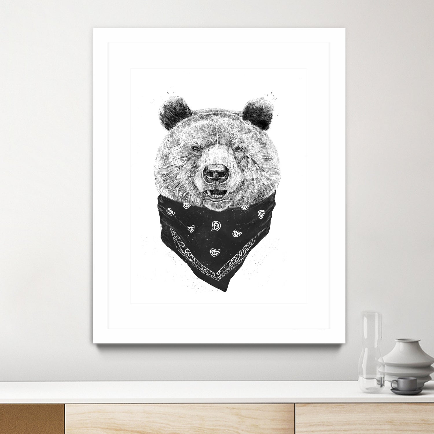 Wild bear by Solti Balázs on GIANT ART - white digital drawing