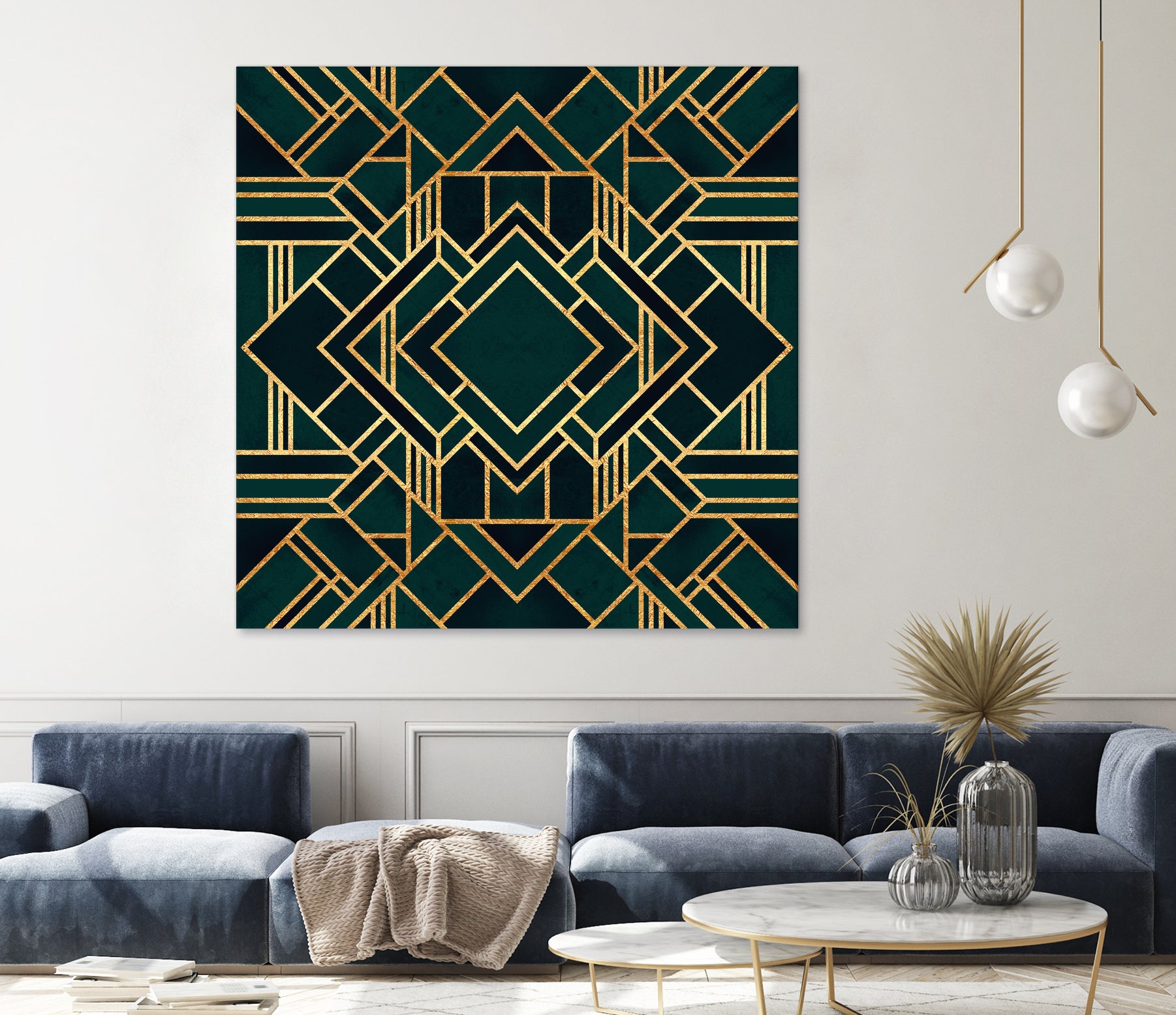 Art Deco 2 by Elisabeth Fredriksson on GIANT ART - green mixed media