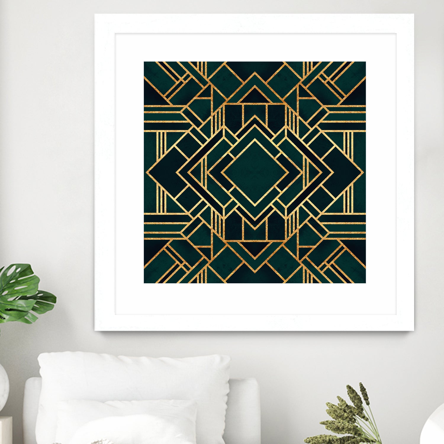 Art Deco 2 by Elisabeth Fredriksson on GIANT ART - green mixed media