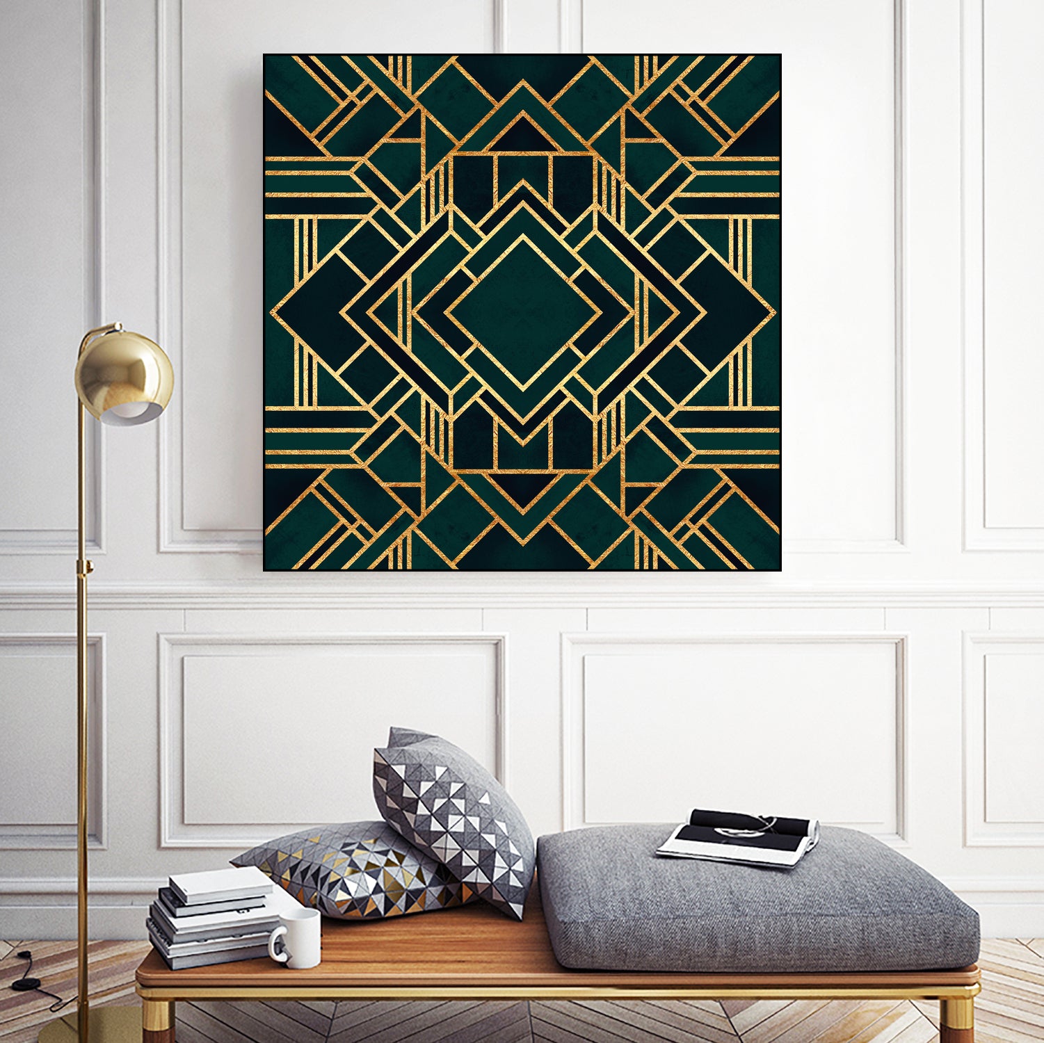 Art Deco 2 by Elisabeth Fredriksson on GIANT ART - green mixed media