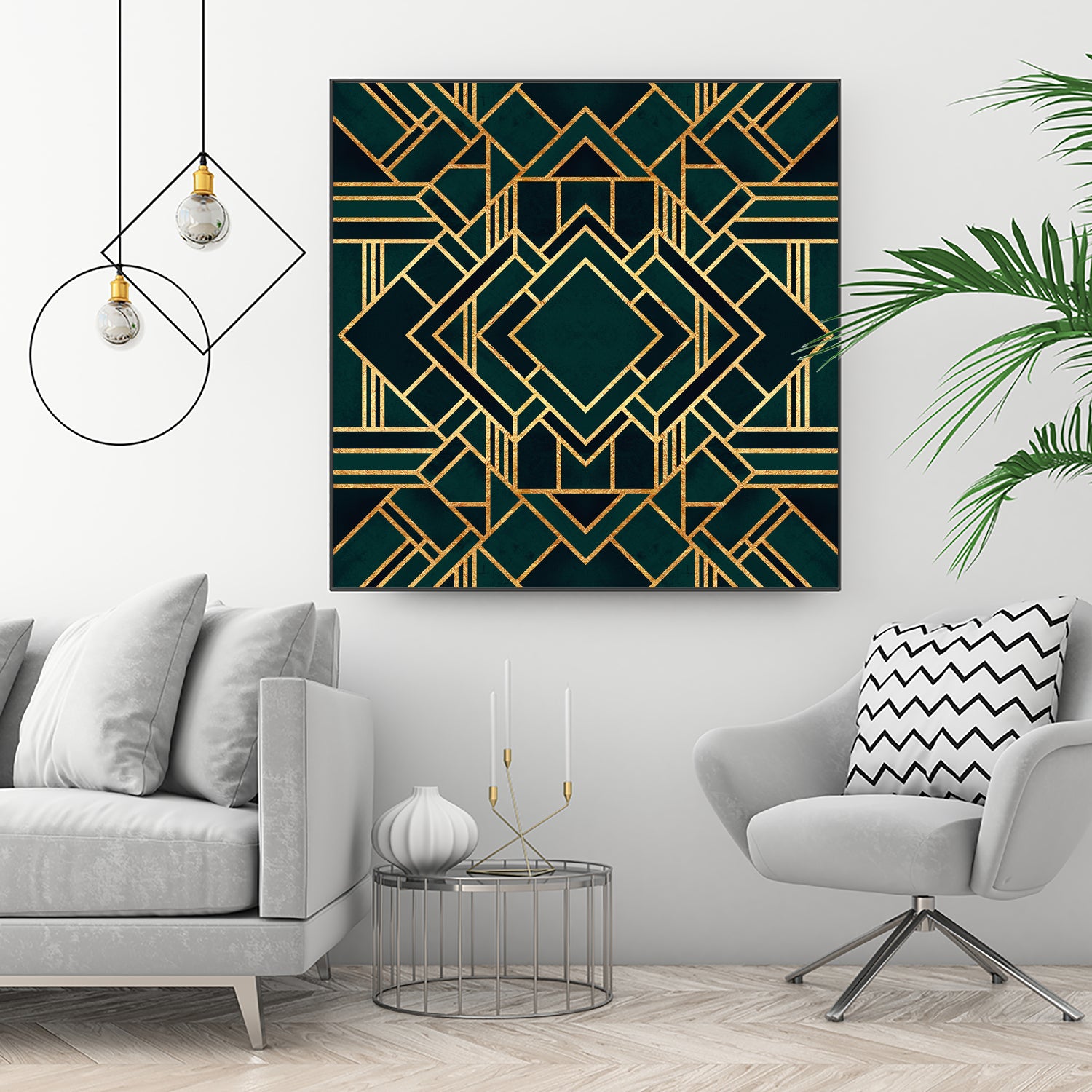 Art Deco 2 by Elisabeth Fredriksson on GIANT ART - green mixed media