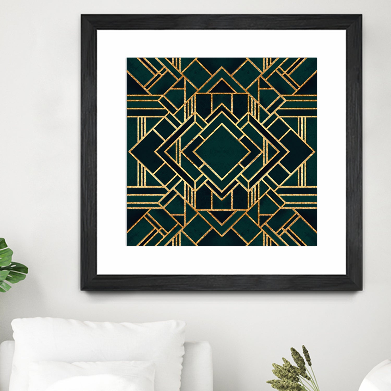 Art Deco 2 by Elisabeth Fredriksson on GIANT ART - green mixed media