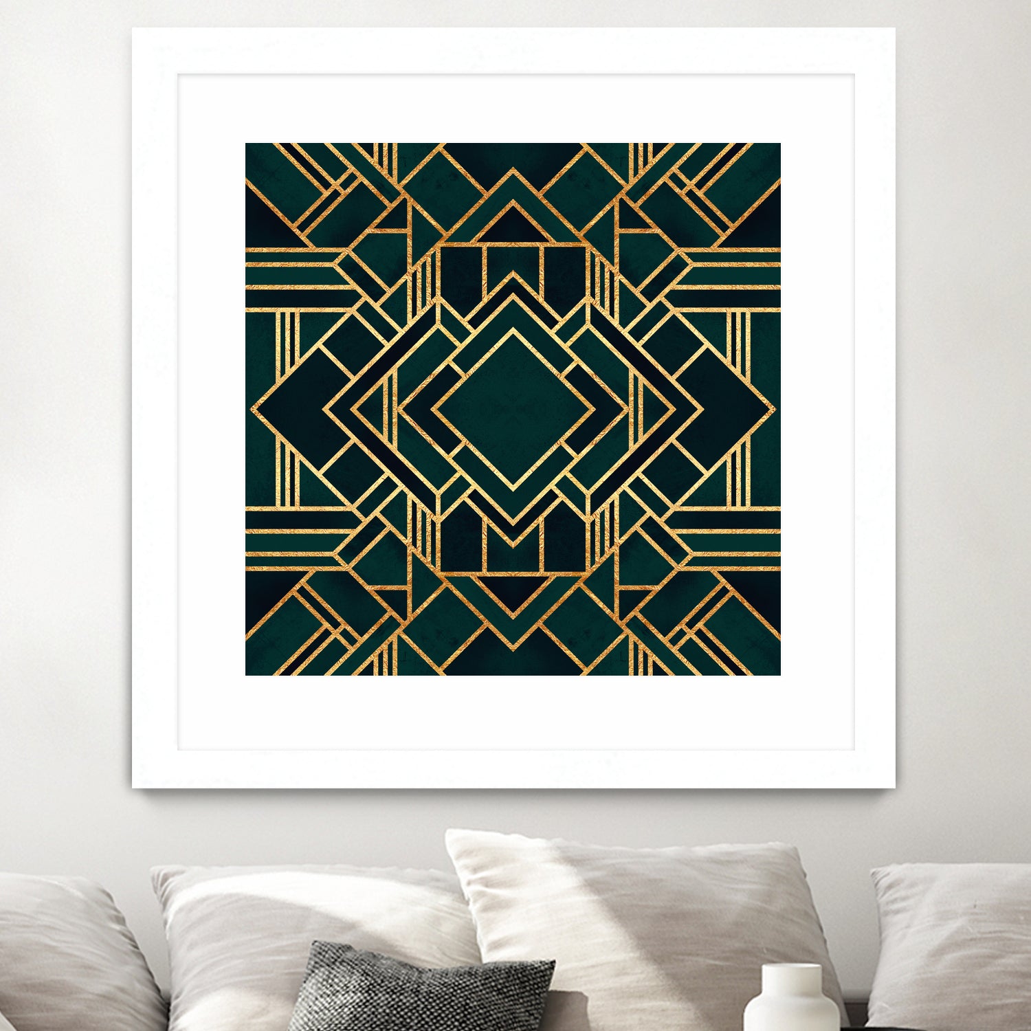 Art Deco 2 by Elisabeth Fredriksson on GIANT ART - green mixed media