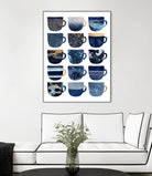 Pretty Blue Coffee Cups by Elisabeth Fredriksson on GIANT ART - blue digital painting