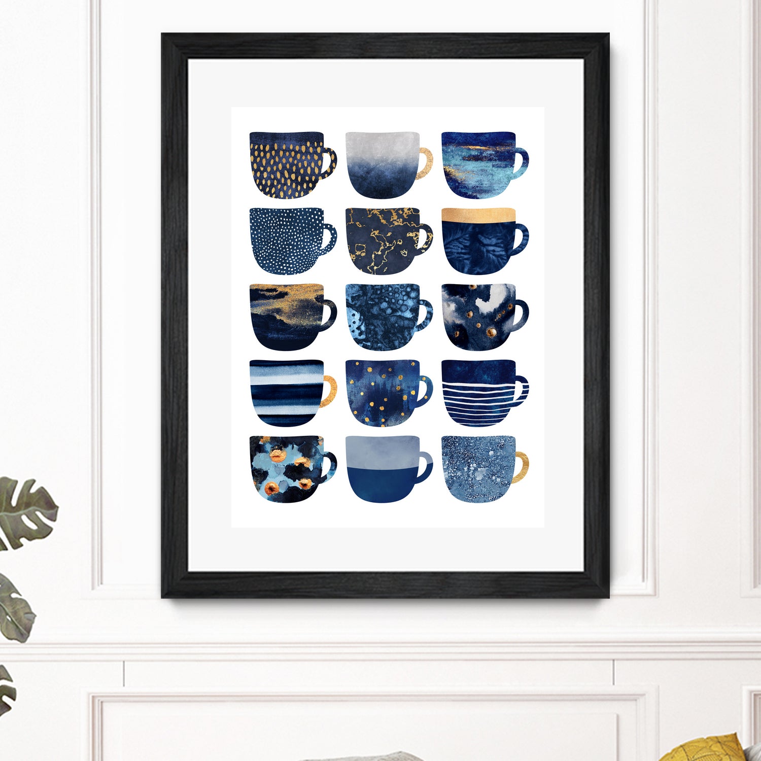 Pretty Blue Coffee Cups by Elisabeth Fredriksson on GIANT ART - blue digital painting