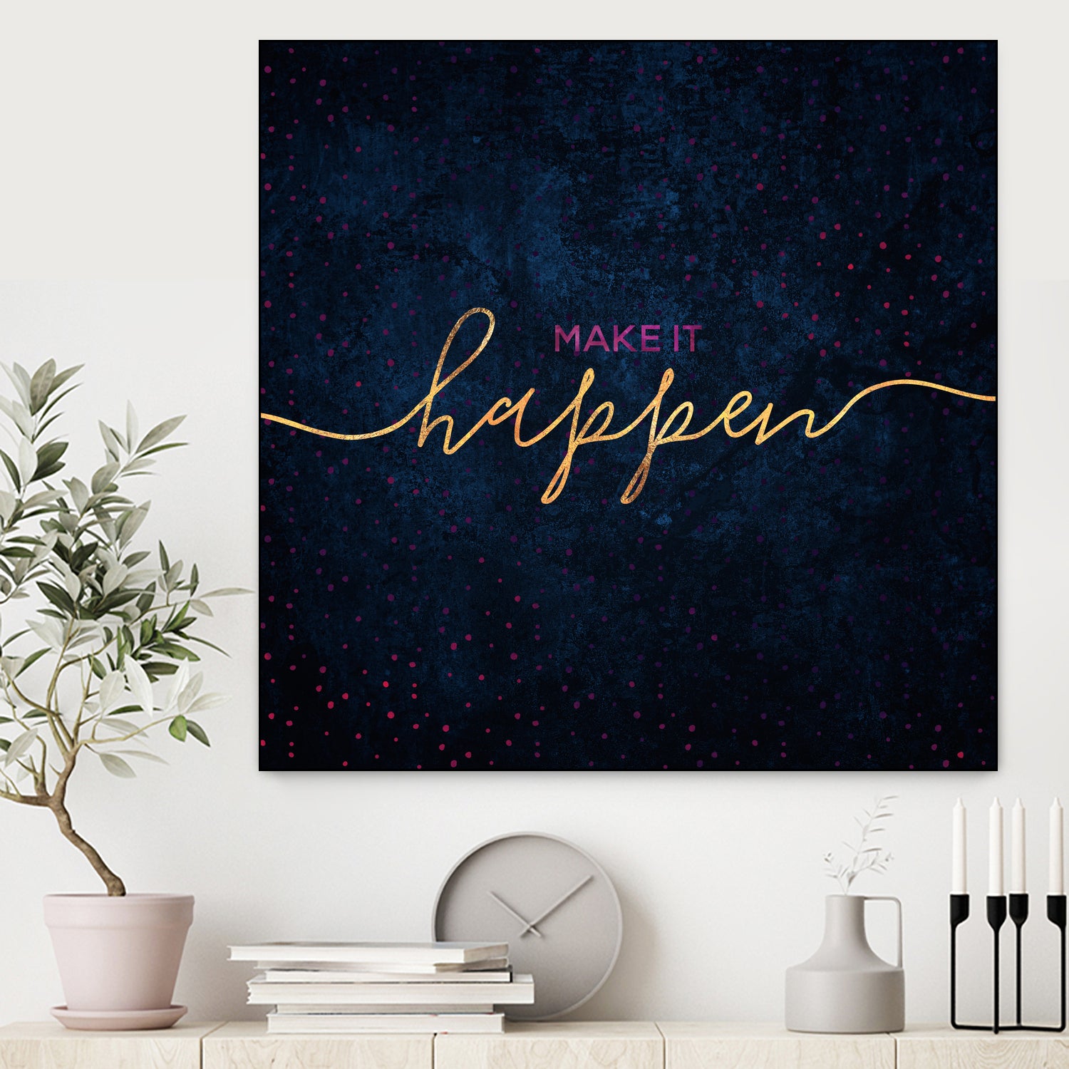 Make it happen / 2 by Elisabeth Fredriksson on GIANT ART - blue typography