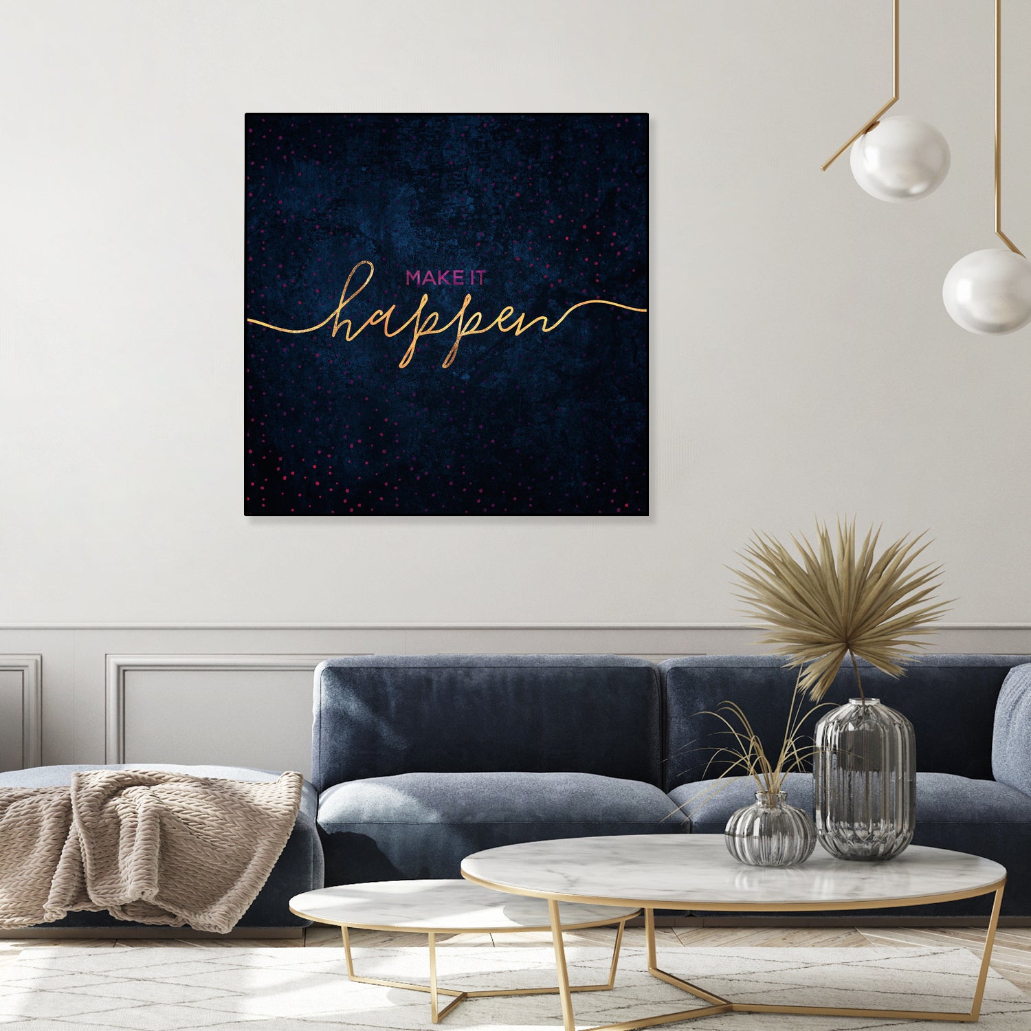 Make it happen / 2 by Elisabeth Fredriksson on GIANT ART - blue typography