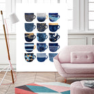 Pretty Blue Coffee Cups by Elisabeth Fredriksson on GIANT ART - blue digital painting